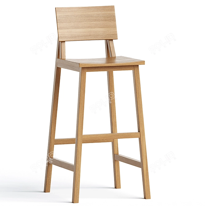 Modern Industrial Bureau Bar Stool 3D model image 1