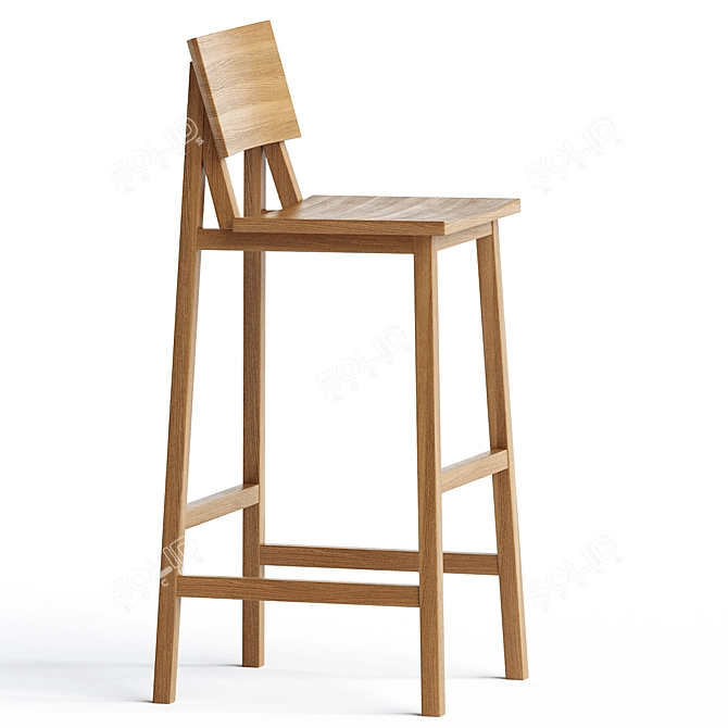 Modern Industrial Bureau Bar Stool 3D model image 2