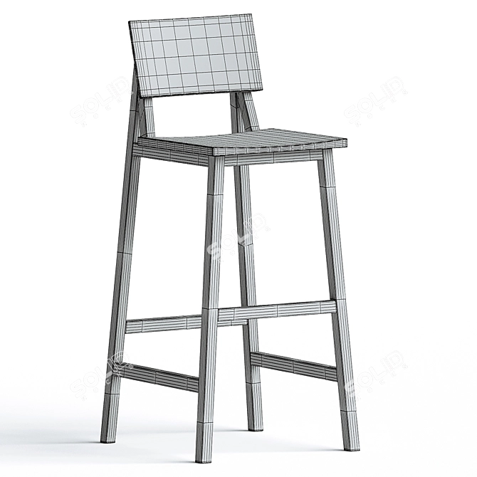 Modern Industrial Bureau Bar Stool 3D model image 3