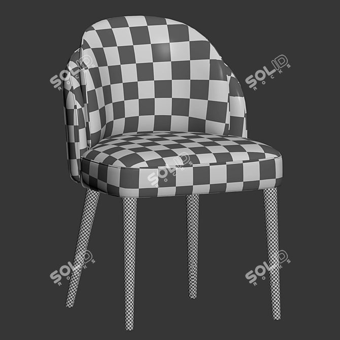 Luxury Velvet Upholstered Wood Chair 3D model image 6