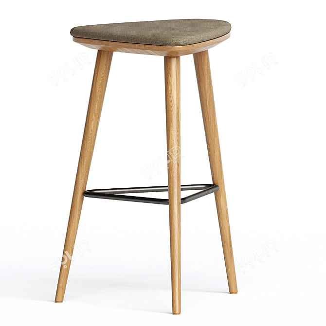 Sleek Steel Alchemy Bar Stool 3D model image 1