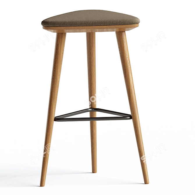 Sleek Steel Alchemy Bar Stool 3D model image 2