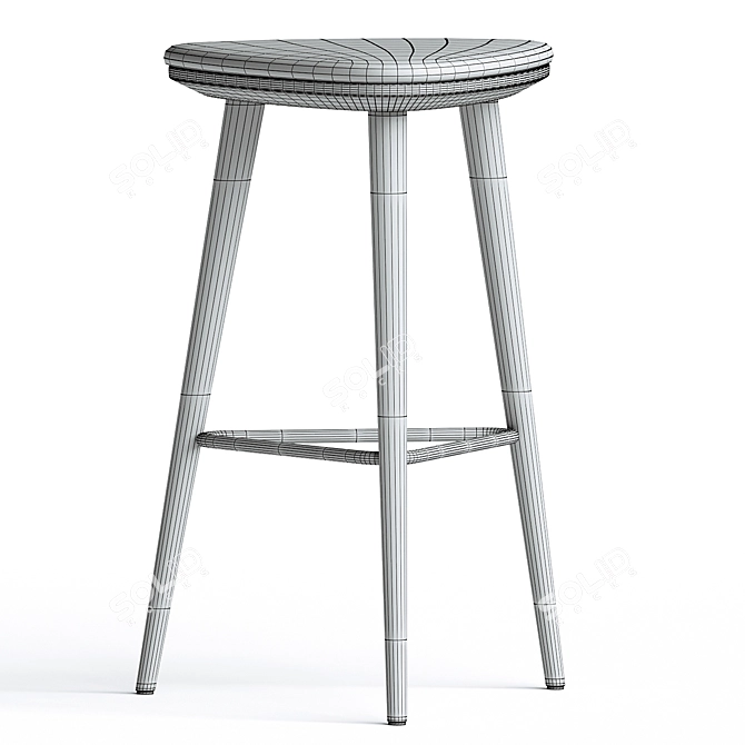 Sleek Steel Alchemy Bar Stool 3D model image 3