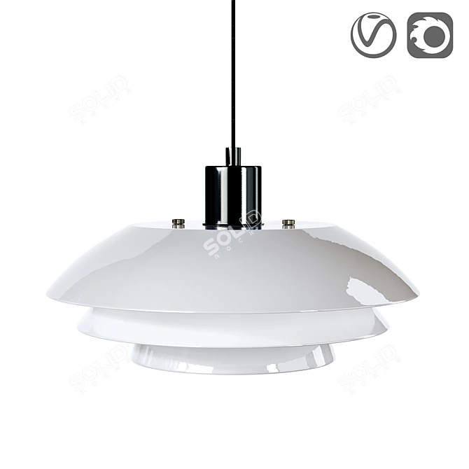 Classic Metal Pendant Light Fixture 3D model image 1