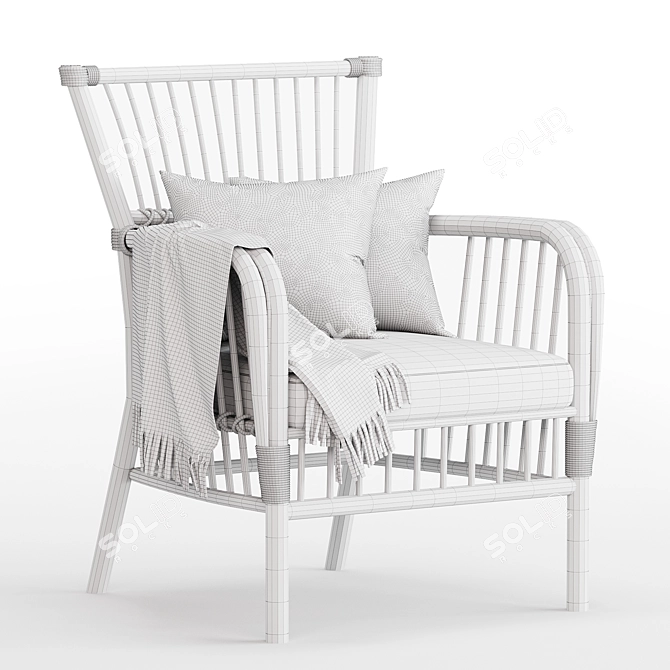 Classic Hampton Bay Armchair 3D model image 5