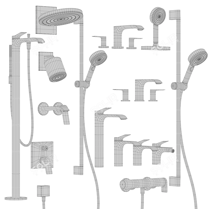 Hansgrohe Vivenis Collection Modern Faucets 3D model image 5