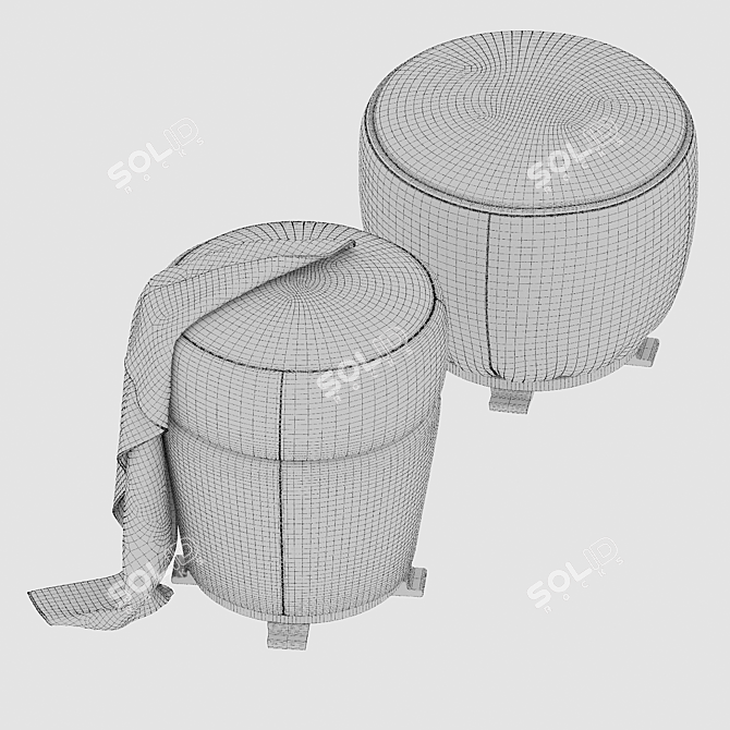 Gemstone Pouf Set, Designer Giorgetti 3D model image 3