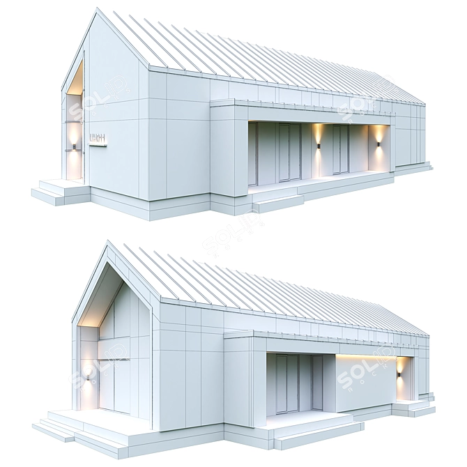 Modern Barnhouse Design Plan 3D model image 2