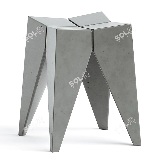 Sleek, Minimalist Bridge Stool 3D model image 1