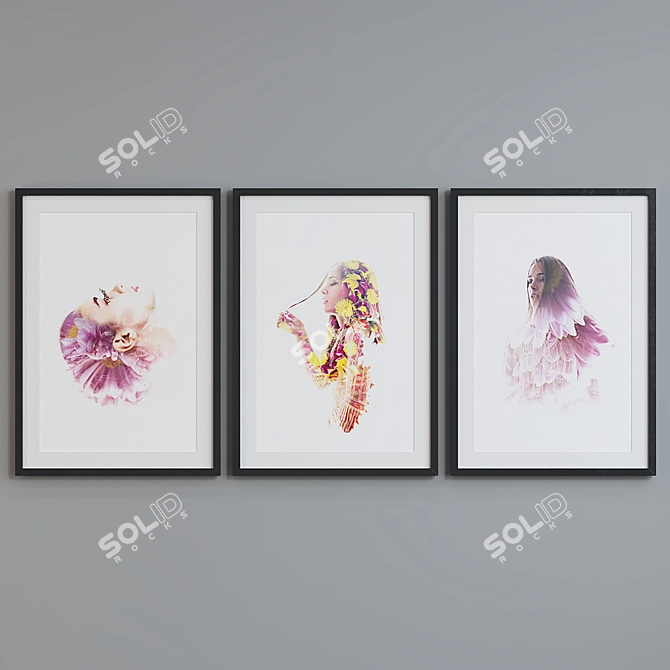 Modern Abstract Portrait Picture Frames 3D model image 2