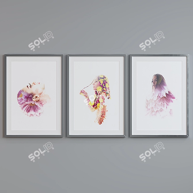 Modern Abstract Portrait Picture Frames 3D model image 3