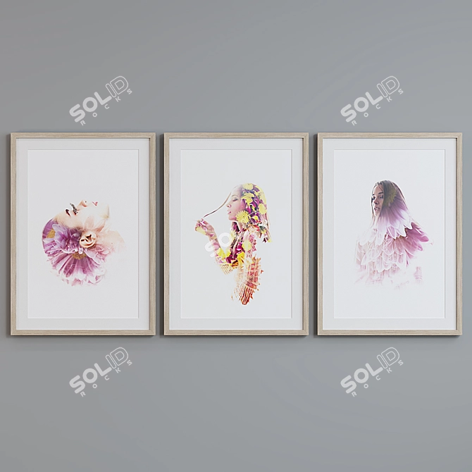 Modern Abstract Portrait Picture Frames 3D model image 4