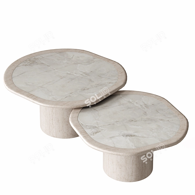 Elegant Onyx Coffee Table Duo 3D model image 2