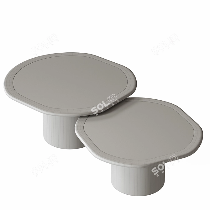 Elegant Onyx Coffee Table Duo 3D model image 3