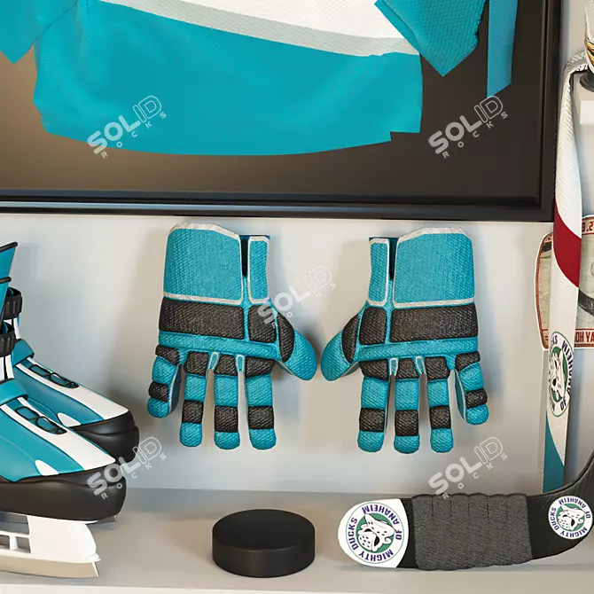 Hockey Themed Sports Set 3D model image 4