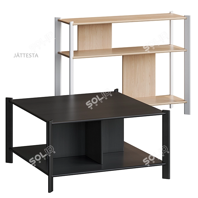 JÄTTESTA IKEA Side Coffee Table 3D model image 4