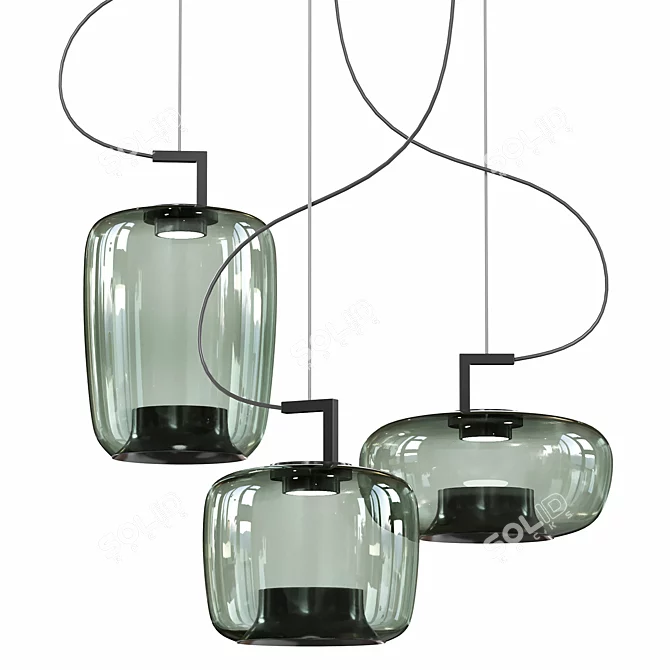 LED Blown Glass Pendant Lamp 3D model image 1