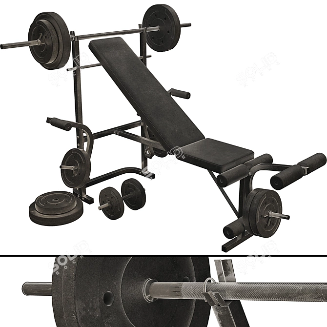 Duke Fitness Dumbbell Bench Set 3D model image 1