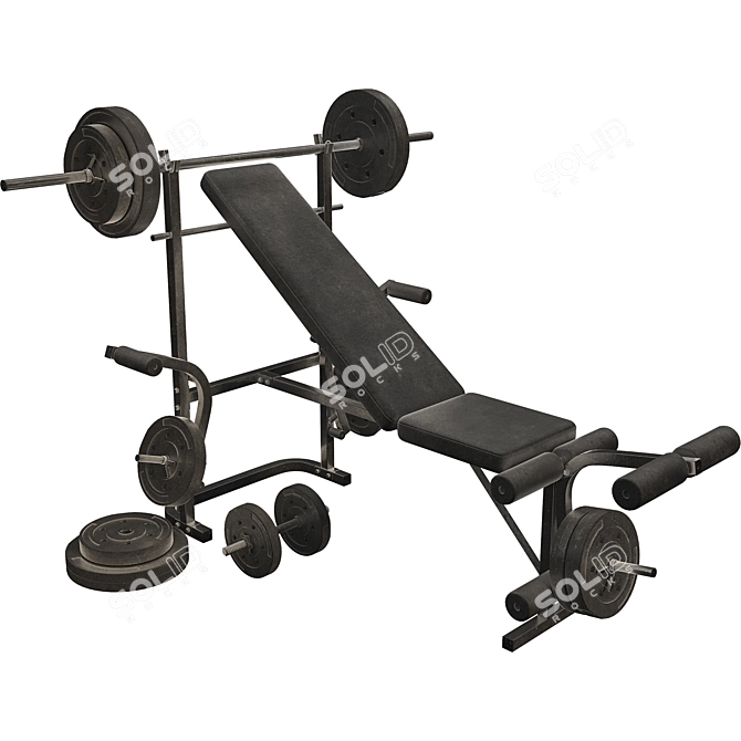 Duke Fitness Dumbbell Bench Set 3D model image 2