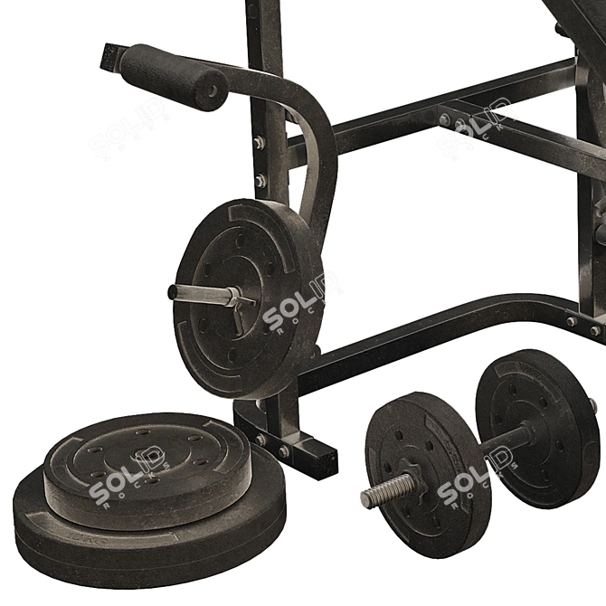 Duke Fitness Dumbbell Bench Set 3D model image 6