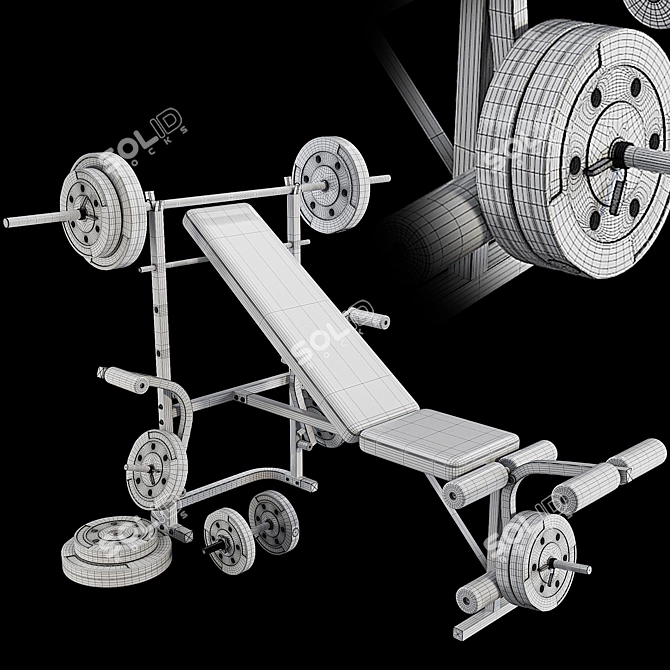 Duke Fitness Dumbbell Bench Set 3D model image 7