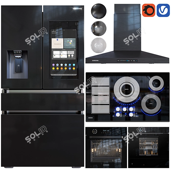 Samsung Bespoke Kitchen Appliance Set 3D model image 1