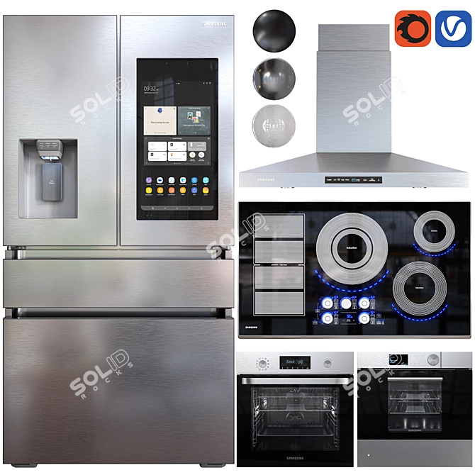Samsung Bespoke Kitchen Appliance Set 3D model image 3