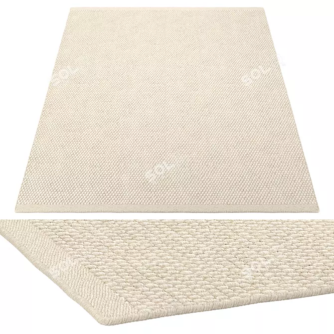 Rocco White Wool Rug: Modern Design 3D model image 1