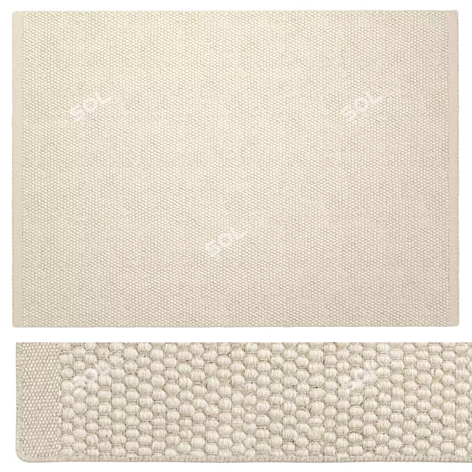 Rocco White Wool Rug: Modern Design 3D model image 2