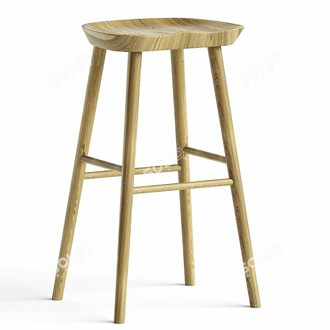 Sleek Vira Bar Counter Stools 3D model image 1