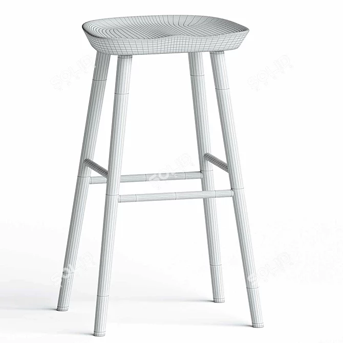 Sleek Vira Bar Counter Stools 3D model image 4