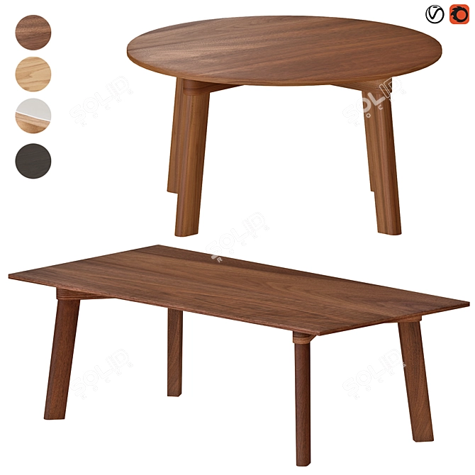 Scandinavian Style Coffee Tables 3D model image 1