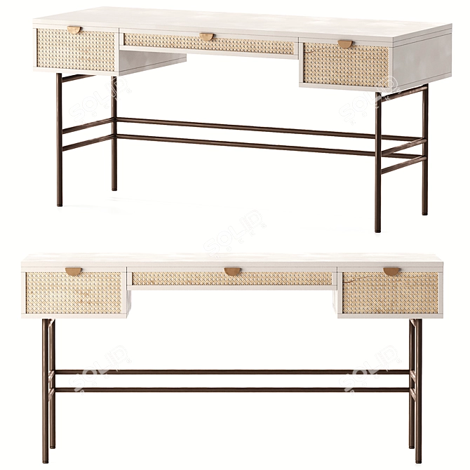 Elegant Luella Desk by Burke 3D model image 1