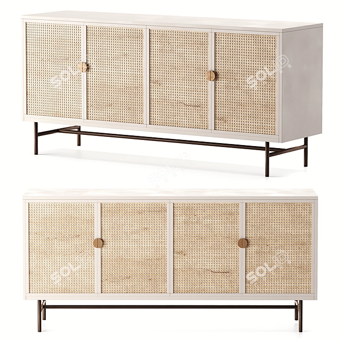 Modern Sideboard in Millimeters 3D model image 1