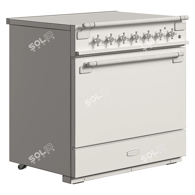 Modern Farmhouse Inspired AGA Range 3D model image 2