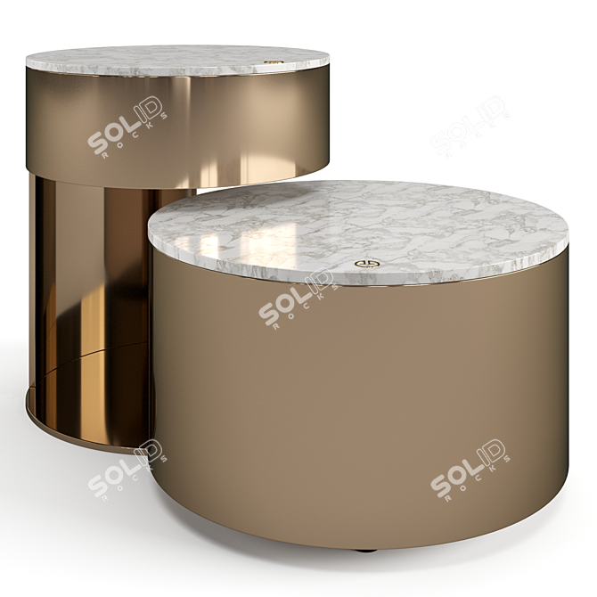 Moon Coffee Tables Set Luxence 3D model image 2