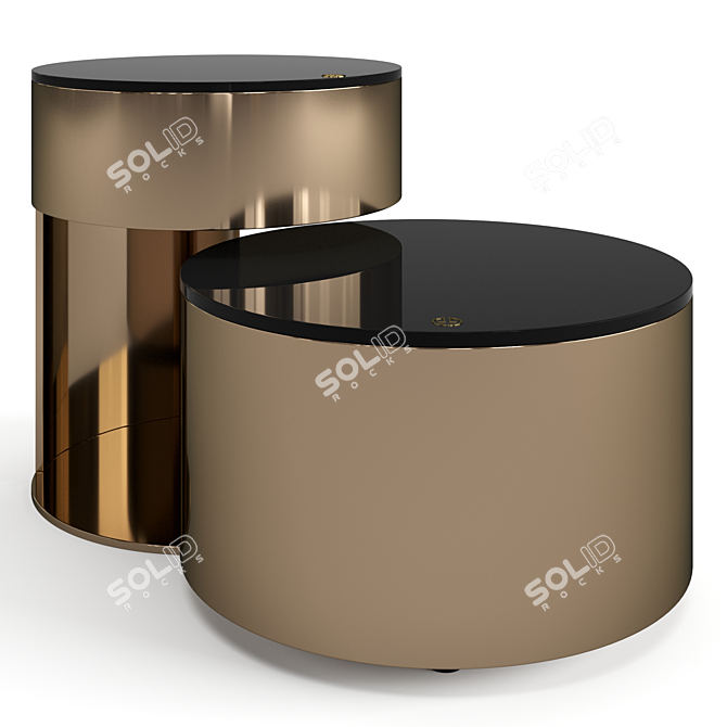 Moon Coffee Tables Set Luxence 3D model image 3