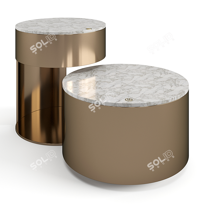 Moon Coffee Tables Set Luxence 3D model image 9