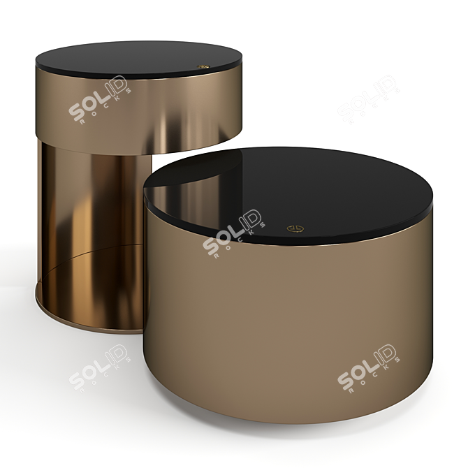 Moon Coffee Tables Set Luxence 3D model image 10