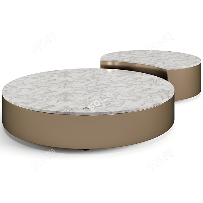 Moon Coffee Tables Set Luxence 3D model image 12