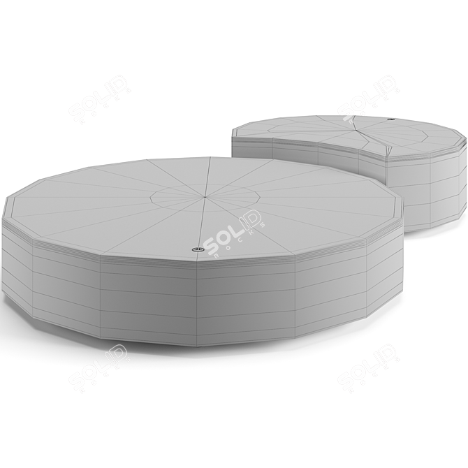 Moon Coffee Tables Set Luxence 3D model image 14