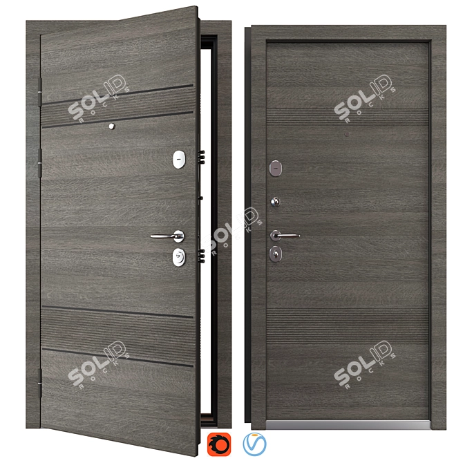 Magnat 518 (Bulat) Steel Entry Door 3D model image 1