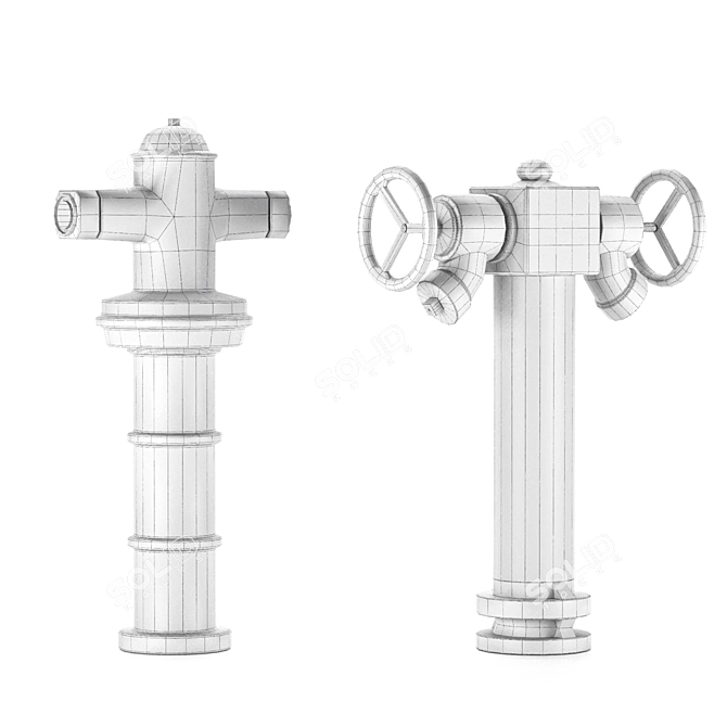 Pristine Fire Hydrant Geometry Set 3D model image 2