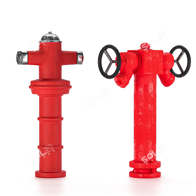 Pristine Fire Hydrant Geometry Set 3D model image 4