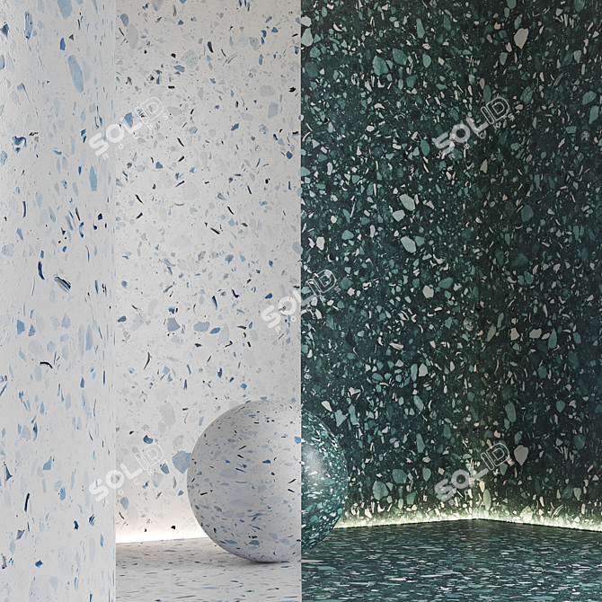 Seamless Terrazzo Marble Textures Set 3D model image 4