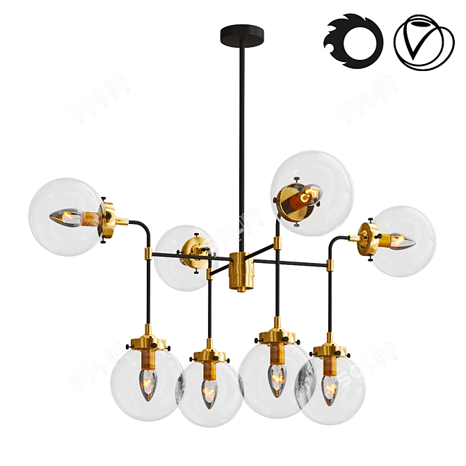 Modern Geometric Pendant Light Fixture 3D model image 1