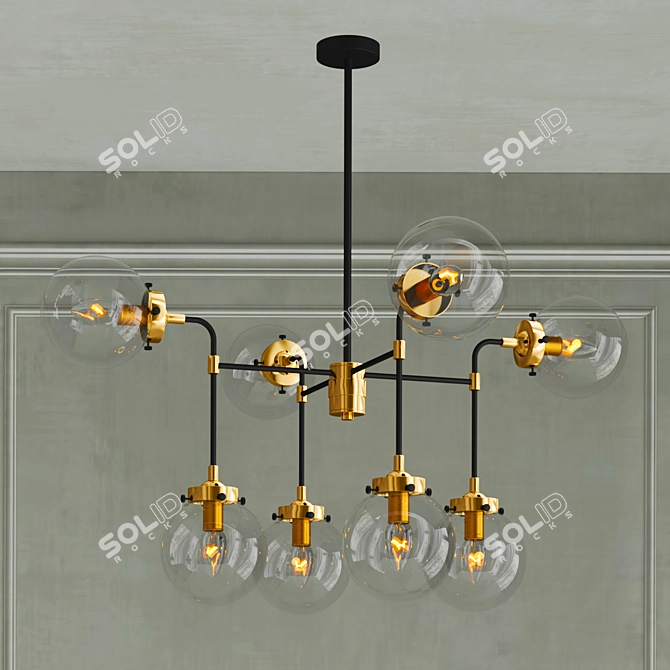 Modern Geometric Pendant Light Fixture 3D model image 2