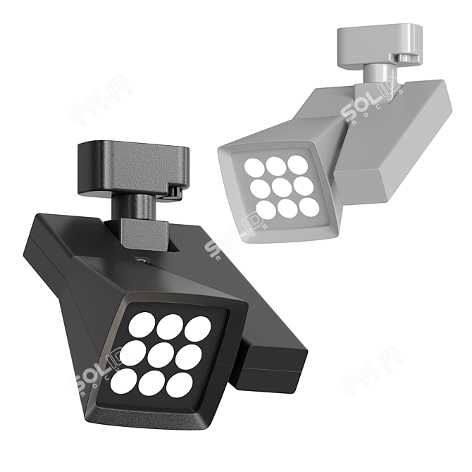 Sleek LED Track Headlight Fixture 3D model image 1