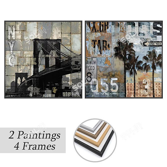 Art Bundle with Frame Options 3D model image 1