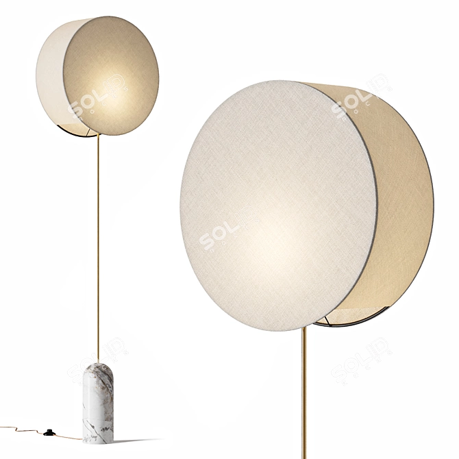 Sleek Modern Pendolo Floor Lamp 3D model image 1